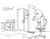 coloriage titeuf en slip dans sa chambre